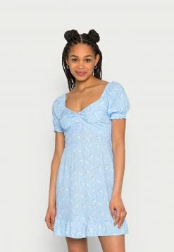 Hollister Geschäft 13 Hollister Co. TWIST SHORT DRESS - Freizeitkleid - Blue Floral | Damen