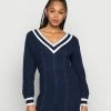 Hollister Co. VARSITY WEBEX DRESS - Strickkleid - Navy With White Tipping | Damen -Hollister Geschäft 03c581afbdea4f208b4391693722a4cc