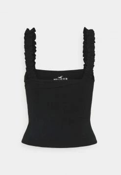 Hollister Co. RUFFLE STRAP CAMI - Top - Black | Damen -Hollister Geschäft 0426824213dd4a1da88742fe59c0bca7