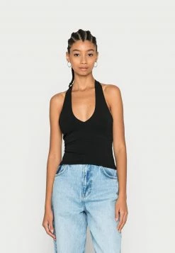 Hollister Co. BARE UNDER BUST SEAM HALTER - Top - Casual Black | Damen