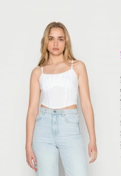 Hollister Co. BARE RUCHED BUST SEAMED WAIST - Top - Bright White | Damen