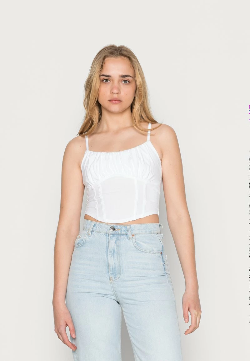 Hollister Co. BARE RUCHED BUST SEAMED WAIST - Top - Bright White | Damen 3 Hollister Co. BARE RUCHED BUST SEAMED WAIST - Top - Bright White | Damen