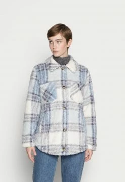 Hollister Co. SHERPA MID LENGTH SHACKET - Übergangsjacke - Blue Plaid | Damen