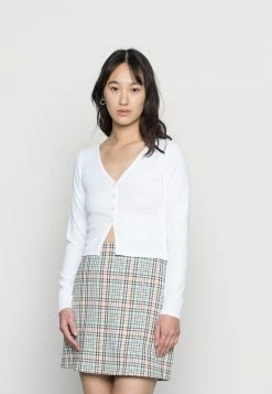 Hollister Co. TEXTURED BUTTON FLYAWAY - Strickjacke - Bright White | Damen