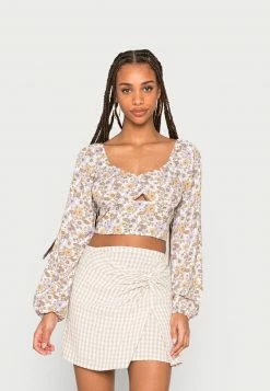 Hollister Co. MELROSE CUTOUT - Langarmshirt - White Retro | Damen
