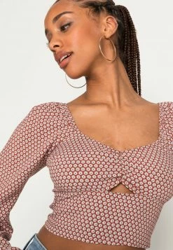 Hollister Co. MELROSE CUTOUT - Langarmshirt - Brown Geo Floral | Damen -Hollister Geschäft 0fafed960fbf45ccb9062e60f58c2500