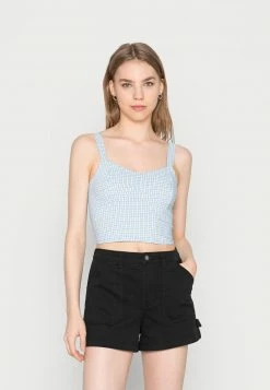 Hollister Co. BUST CUP BARE SET - Bluse - Blue Plaid | Damen