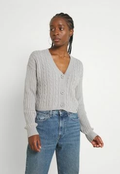 Hollister Co. EASY CROP CARDI - Strickjacke - Grey | Damen