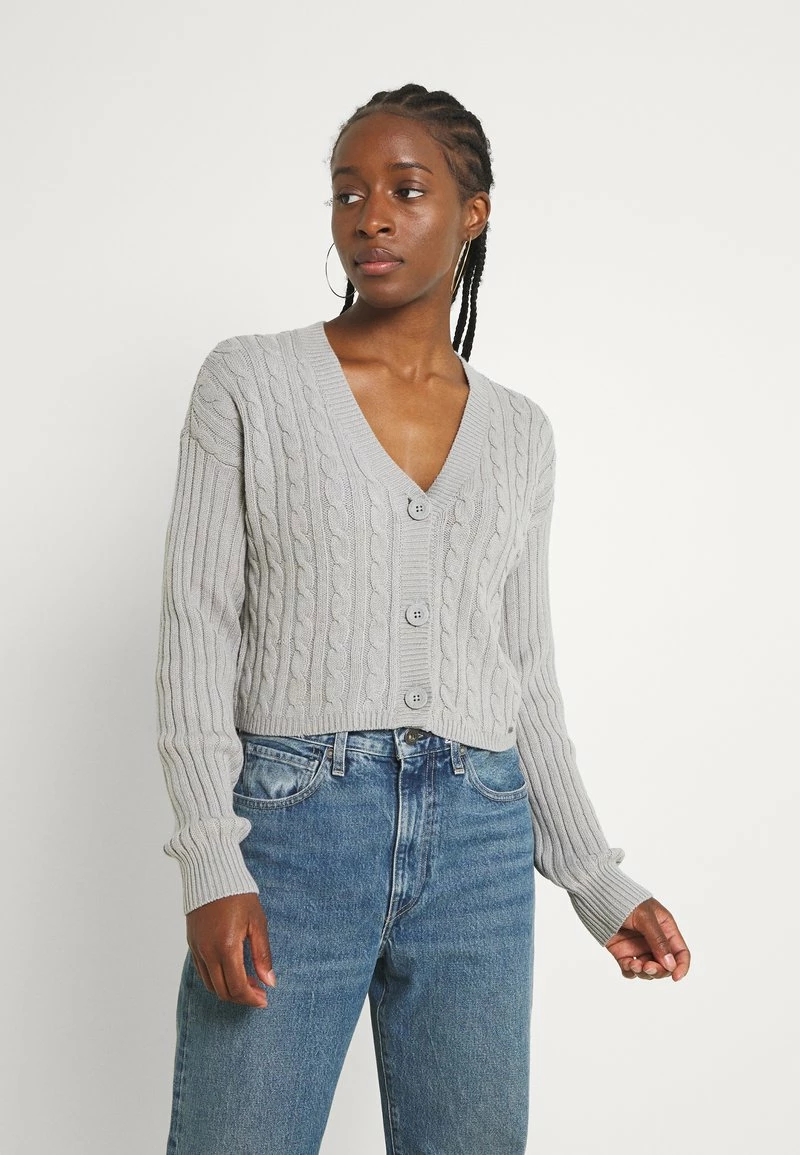 Hollister Co. EASY CROP CARDI - Strickjacke - Grey | Damen 3 Hollister Co. EASY CROP CARDI - Strickjacke - Grey | Damen