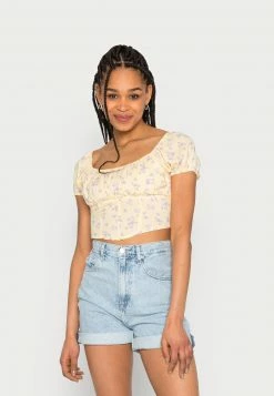 Hollister Co. CORSET - Bluse - Yellow/purple | Damen