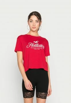 Hollister Co. HERITAGE PRINT CORE - T-Shirt Print - Red | Damen