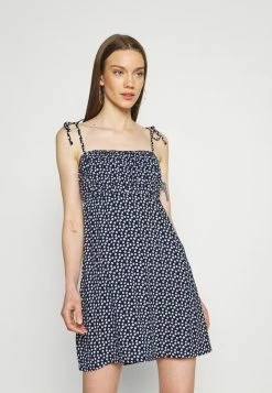 Hollister Co. RUCHED TIE STRAP DRESS - Freizeitkleid - Navy | Damen