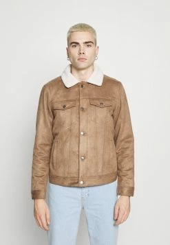 Hollister Co. LINED TRUCKER - Übergangsjacke - Suede Brown | Herren