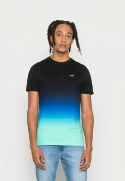 Hollister Co. CREW ICON OMBRE UNISEX - T-Shirt Print - Black/navy/green