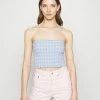 Hollister Co. REVERSIBLE SMOCKED TUBE - Top - Blue | Damen -Hollister Geschäft 2ada775085ef405a91b96d35b94694c1
