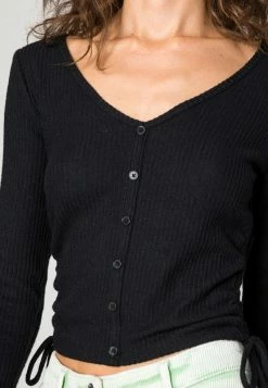 Hollister Co. DOUBLE SIDE CINCH BUTTON THROUGH - Langarmshirt - Black | Damen -Hollister Geschäft 2b1ac1d9438f484b89bad2346b88c339