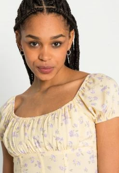 Hollister Co. CORSET - Bluse - Yellow/purple | Damen -Hollister Geschäft 349d6857877141f588fb14c7b309c1b9