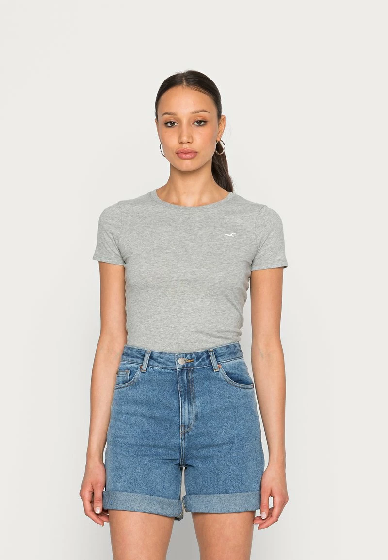 Hollister Co. SLIM CREW 3 PACK - T-Shirt Basic - White/grey/beetle | Damen 6 Hollister Co. SLIM CREW 3 PACK - T-Shirt Basic - White/grey/beetle | Damen – Bild 4