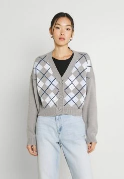 Hollister Co. EASY CROP CARDIGAN - Strickjacke - Grey | Damen
