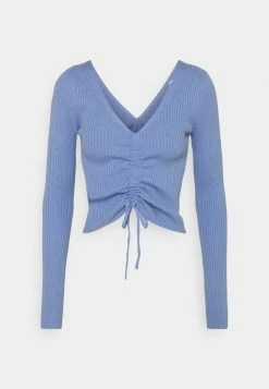 Hollister Co. SLIM CINCH FRONT N BACK - Strickpullover - Medium Blue | Damen -Hollister Geschäft 38ba19ec72ef4defa6d55add2167ab40