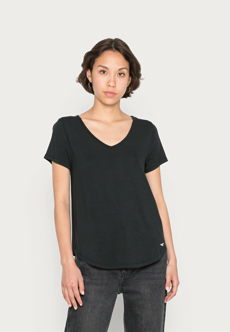 Hollister Co. EASY VEE 2 PACK - T-Shirt Basic - White/black/moonlight Mauve | Damen 4 Hollister Co. EASY VEE 2 PACK - T-Shirt Basic - White/black/moonlight Mauve | Damen – Bild 2