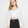 Hollister Co. CINCH ON OFF SHOULDER - Bluse - White | Damen -Hollister Geschäft 3b176ebeba8349ebaf07538dcb5dc6db