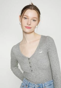 Hollister Co. ICON COZY HENLEY - Langarmshirt - Grey | Damen -Hollister Geschäft 3b9dc0fe3c474a238c7b3043b415856c