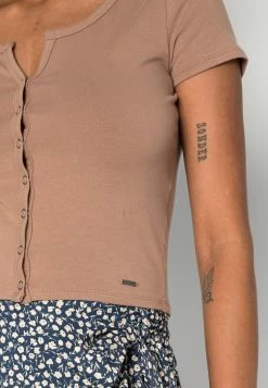 Hollister Co. SIDE UP - T-Shirt Basic - Portabella | Damen -Hollister Geschäft 3cd2362dc4fb47f3a5d660cff2dfeb32