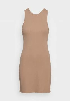 Hollister Co. HIGH NECK EXPOSED SEAM SHORT DRESS - Strickkleid - Brown Solid | Damen -Hollister Geschäft 40414c841bf04b8e8918ef8930c34a86