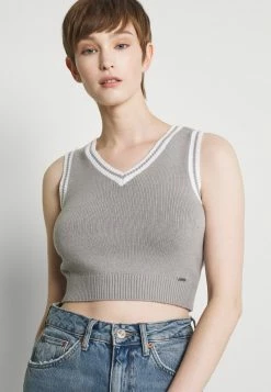 Hollister Co. Strickpullover - Light Grey White Tipping | Damen -Hollister Geschäft 41c175ca492f4ccf84e55716be087084