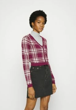 Hollister Co. ASIA SLIM CROP CARDI - Strickjacke - Burg | Damen