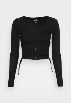 Hollister Co. DOUBLE SIDE CINCH BUTTON THROUGH - Langarmshirt - Black | Damen -Hollister Geschäft 4334aea5632c4b9994dd0ce70c595658