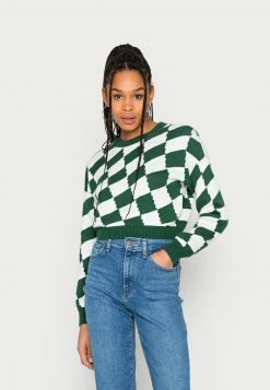 Hollister Co. CYBER DROP PATTERN - Strickpullover - Pine Needle Checker | Damen