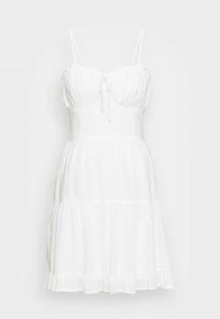 Hollister Co. BARE RUCHED BUST DRESS - Freizeitkleid - White | Damen -Hollister Geschäft 4bdc1516fc634baf8d1adc77b71af508