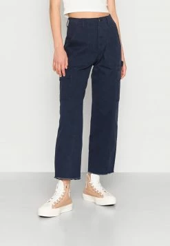 Hollister Co. UHR SOLID LEG UPDATE - Stoffhose - Navy | Damen