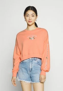 Hollister Co. PRINT FASHION LOGO CREW - Sweatshirt - Coral | Damen