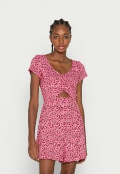 Hollister Co. CUTOUT ROMPER - Jerseykleid - Red Floral | Damen