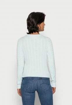 Hollister Co. ICON CABLE V NECK UPDATE - Strickpullover - Pale Blue | Damen -Hollister Geschäft 566099664ed6432cbcafe7a898b81901