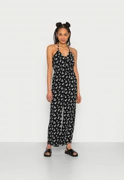 Hollister Co. BARE HALTER - Jumpsuit - Black Floral | Damen
