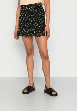 Hollister Co. SOFT FLIRTY DAY 2 NIGHT - Minirock - Black/ Yellow Floral | Damen