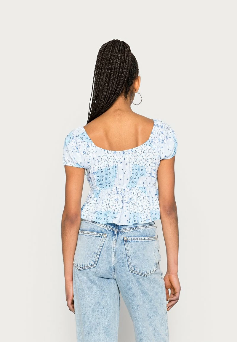 Hollister Co. TIE FRONT BABYDOLL - Bluse - Blue/white | Damen 5 Hollister Co. TIE FRONT BABYDOLL - Bluse - Blue/white | Damen – Bild 3