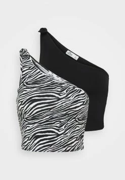 Hollister Co. ONE SHOULDER TIE 2 PACK - Top - Black | Damen