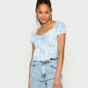 Hollister Co. TIE FRONT BABYDOLL - Bluse - Blue/white | Damen 1 Hollister Co. TIE FRONT BABYDOLL - Bluse - Blue/white | Damen -Hollister Geschäft 5f570ac02bb34993859b781f7b8139c6