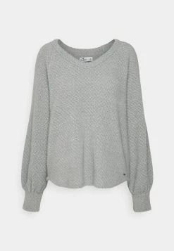 Hollister Co. EYELASH V NECK - Strickpullover - Grey | Damen -Hollister Geschäft 5fb34d759f8a46c2a626c3f68d5f54e0