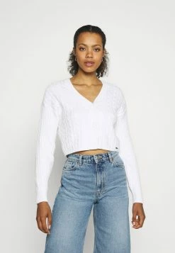 Hollister Co. EASY CROP CARDI - Strickjacke - White | Damen