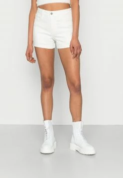 Hollister Co. CURVY WHITE CLEAN UNEVEN FRAY HEM - Jeans Shorts - White Destroy | Damen