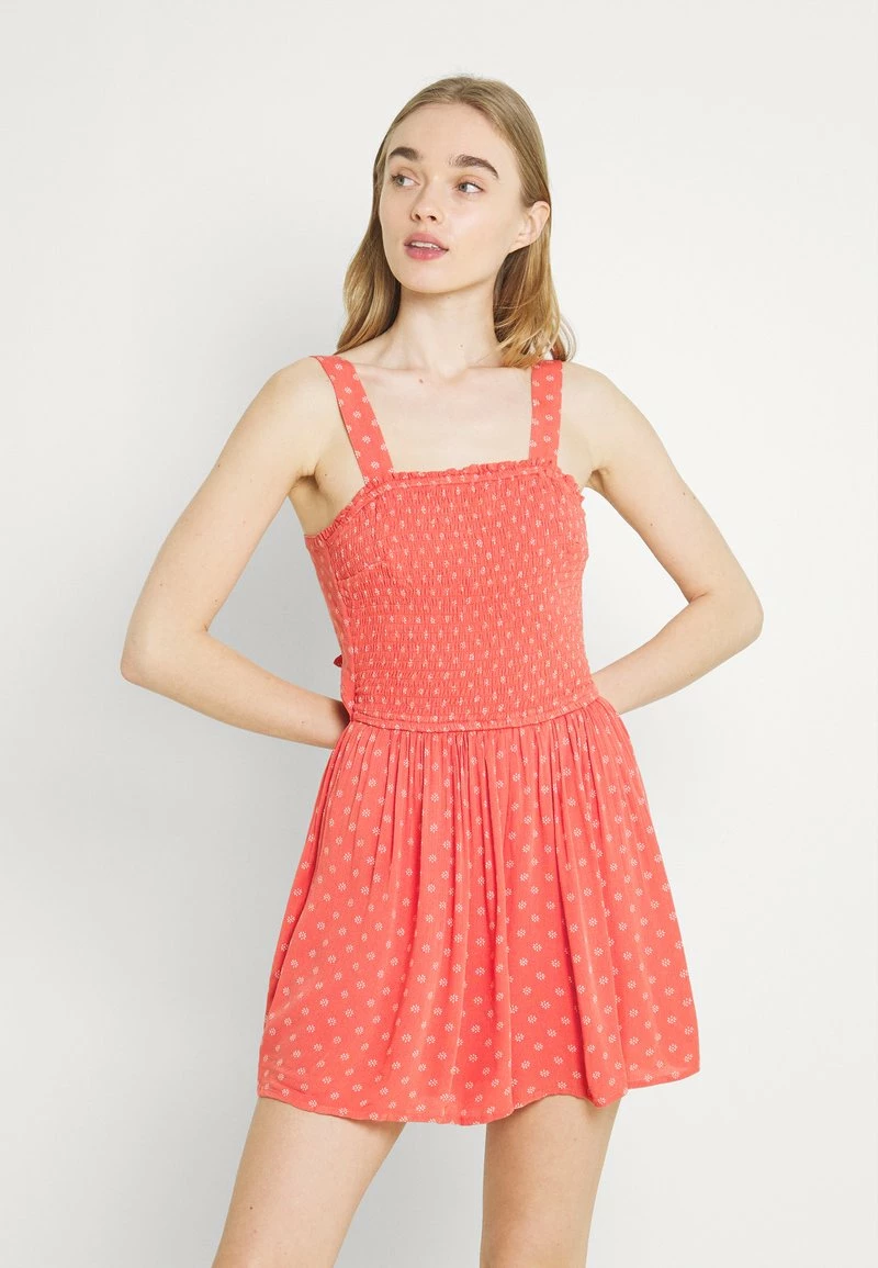 Hollister Co. WEBEX BARE SMOCKED TIEBACK ROMPER - Jumpsuit - Coral | Damen 3 Hollister Co. WEBEX BARE SMOCKED TIEBACK ROMPER - Jumpsuit - Coral | Damen