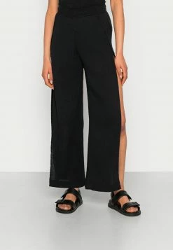 Hollister Co. PULL ON WIDE LEG PANT - Stoffhose - Black | Damen
