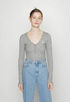 Hollister Co. ICON COZY HENLEY - Langarmshirt - Grey | Damen