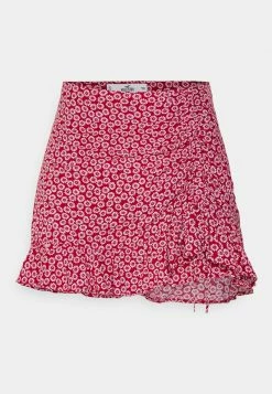 Hollister Co. RUFFLE MINI SKORT - Minirock - Red Ditsy | Damen